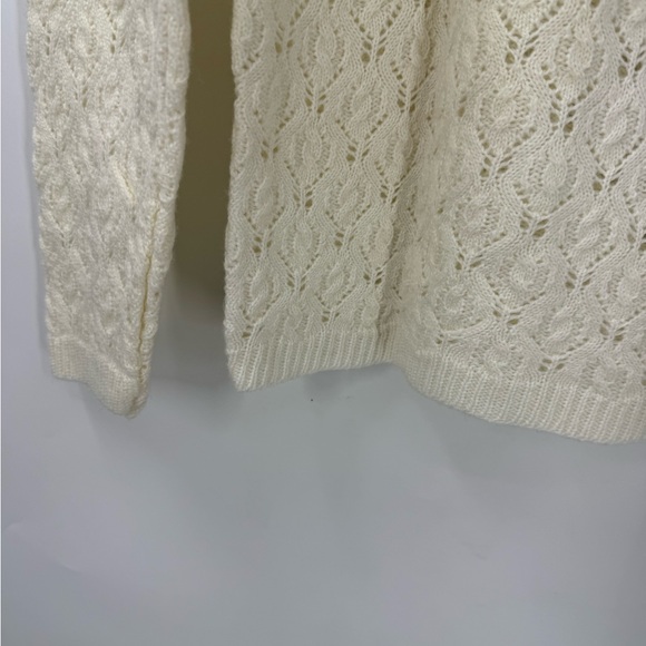 Ship’n shore vintage open cable knit turtleneck ivory sweater S/M - Picture 3 of 9
